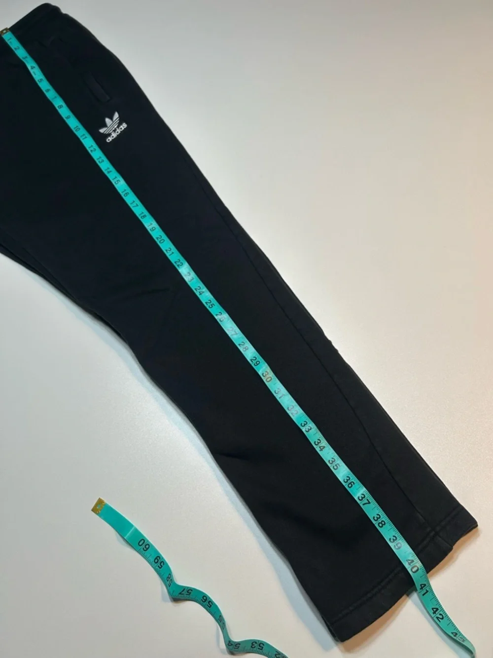 adidas Originals Black Trefoil Large Logo Open Hem Sweatpants Streetwear - Picture 7 of 9
